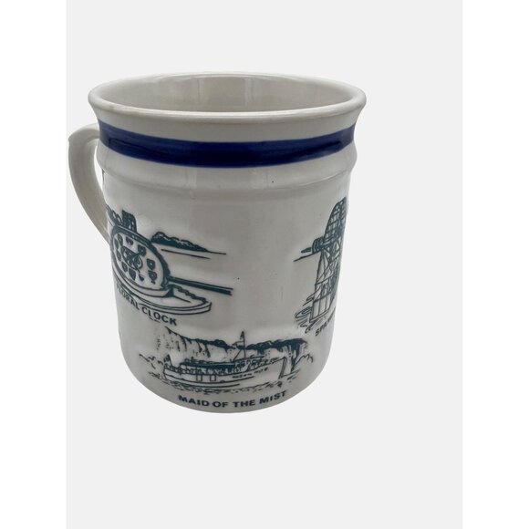 Niagara Falls Canada Souvenir Ceramic Mug Sical White & Blue Landmarks 3.75" - Picture 3 of 6